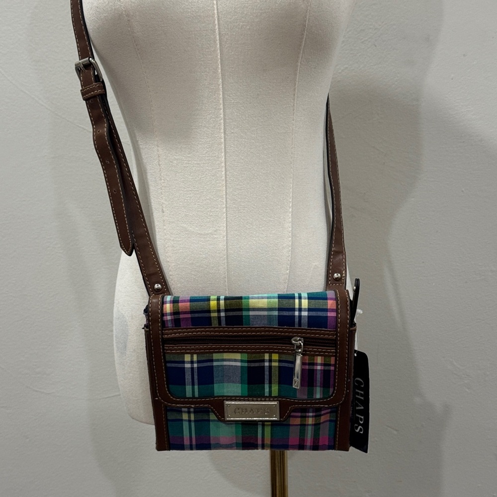 Vintage with Tags Chaps Multicolor Plaid Crossbody Bag